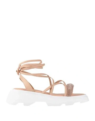 Tosca Blu Woman Sandals Blush Size 8 Leather In Burgundy