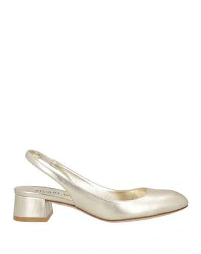 Stuart Weitzman Woman Pumps Platinum Size 6.5 Leather In Gray