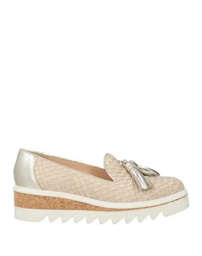 Bruglia Woman Loafers Beige Size 8 Leather In Animal Print