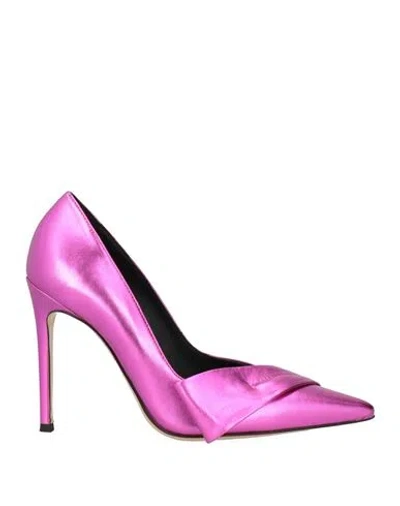 Luciano Padovan Woman Pumps Fuchsia Size 8 Leather In Pink