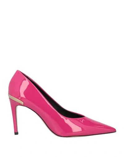 Luciano Padovan Woman Pumps Fuchsia Size 8 Leather In Pink