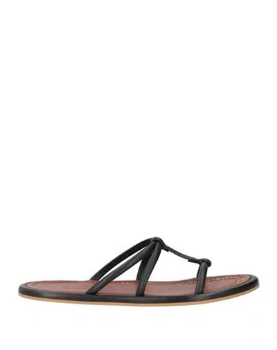 Alysi Accessoreria Woman Sandals Black Size 10 Leather In Black