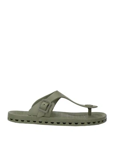 Sensi Woman Thong Sandal Military Green Size 10-11 Pvc - Polyvinyl Chloride In Green