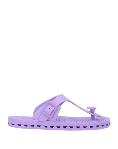 Sensi Woman Thong Sandal Purple Size 10-11 Pvc - Polyvinyl Chloride In Multi