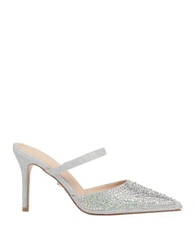 Twenty Four Haitch Woman Mules & Clogs Silver Size 7 Synthetisches Material In White