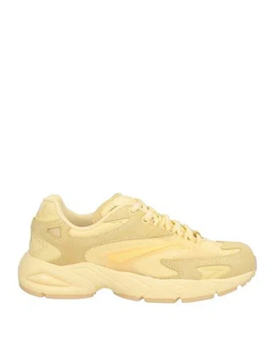 Date D. A.t. E. Woman Sneakers Pastel Yellow Size 6.5 Leather, Textile Fibers In Yellow