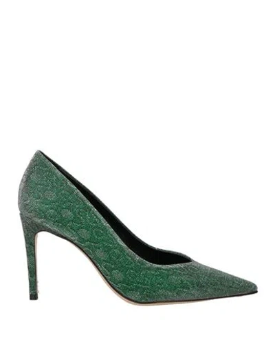 Luciano Padovan Woman Pumps Green Size 8 Textile Fibers In Multi