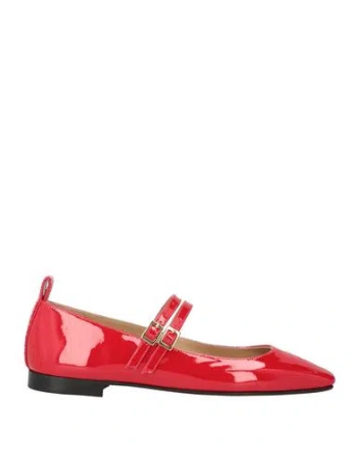 Lorena Antoniazzi Woman Ballet Flats Red Size 8 Leather In Red