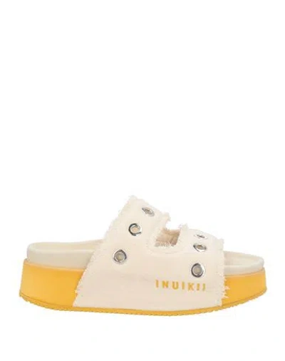 Inuikii Woman Sandals Beige Size 8 Textile Fibers In Neutral