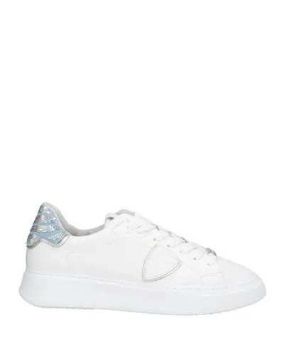 Philippe Model Woman Sneakers White Size 8 Leather, Textile Fibers In White