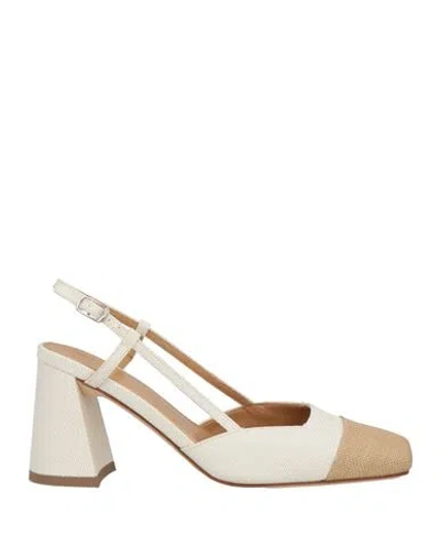 Chantal 1962 Woman Pumps Ivory Size 6 Textile Fibers In White