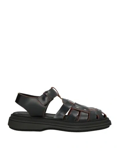 The Antipode Man Sandals Black Size 7 Leather In Black