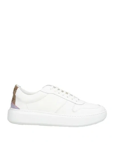 Herno Minimalist White Sneaker With Stylish Details In Multi