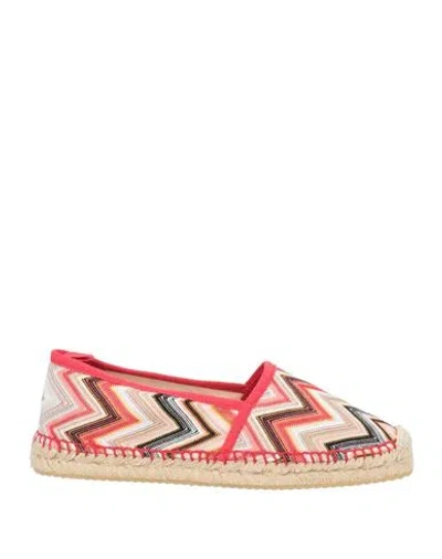Missoni Woman Espadrilles Salmon Pink Size 8 Textile Fibers In Animal Print