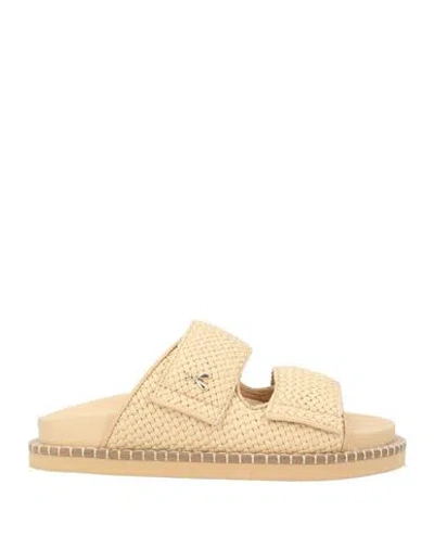 Patrizia Pepe Woman Sandals Beige Size 5 Leather In Nude