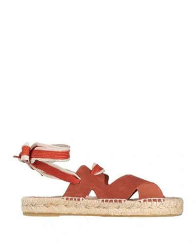 Paloma Barceló Palomitas By  Woman Espadrilles Brick Size 8 Leather In Red