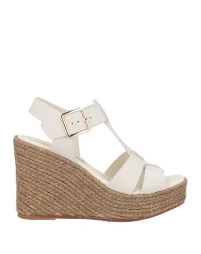 Paloma Barceló 100mm Alison Leather Wedge Sandals In White