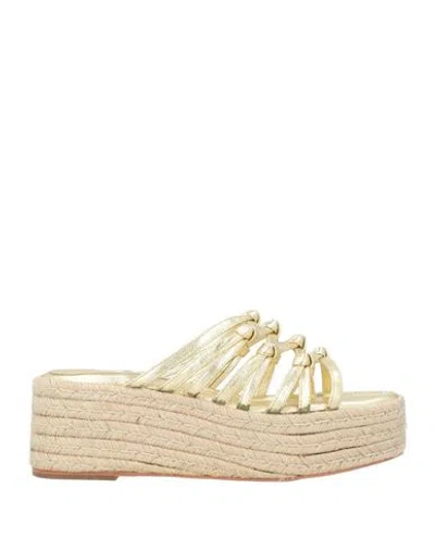 Paloma Barceló Woman Espadrilles Gold Size 8 Leather In Gold