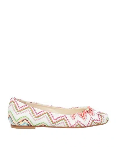 Missoni Woman Ballet Flats White Size 8 Textile Fibers In White