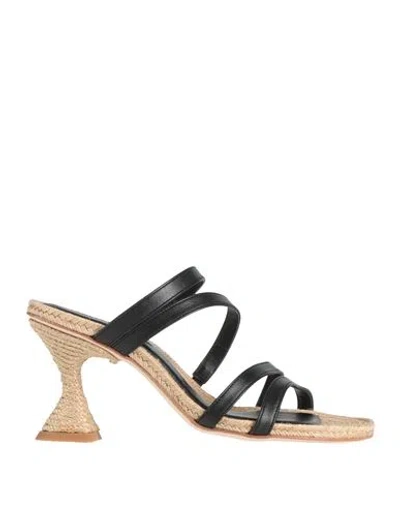 Paloma Barceló Woman Sandals Black Size 8 Leather In Multi