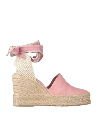 Paloma Barceló Palomitas By  Woman Espadrilles Pink Size 9 Textile Fibers In Animal Print