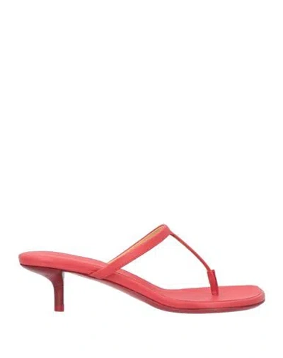 Marsèll Woman Thong Sandal Red Size 8 Calfskin In Red