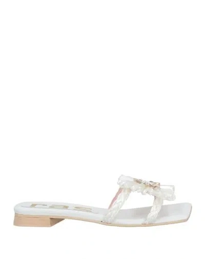 Ras Woman Sandals White Size 8 Synthetisches Material In White