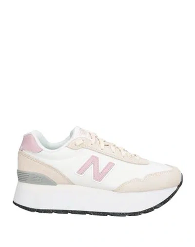 New Balance 515 Woman Sneakers White Size 7 Leather, Textile Fibers In Animal Print
