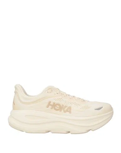 Hoka W Bondi 9 Woman Sneakers Ivory Size 8 Textile Fibers In White