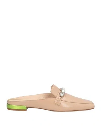 Chiarini Bologna Woman Mules & Clogs Beige Size 7 Leather In Multi