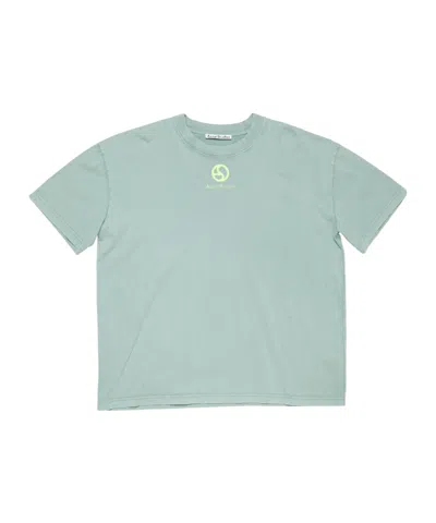 Acne Studios Logo-print Organic-cotton T-shirt In Green