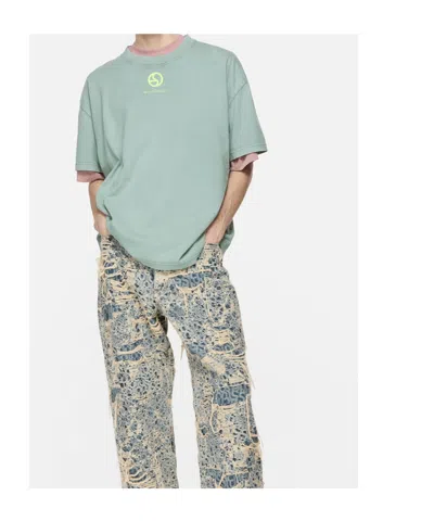 Acne Studios Logo-print Organic-cotton T-shirt In Green