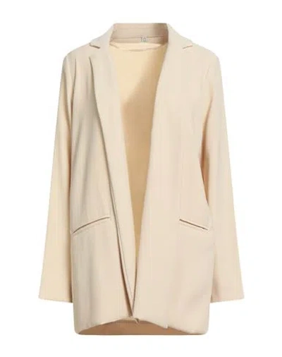 Ottod'ame Woman Blazer Beige Size 8 Polyester In Neutral