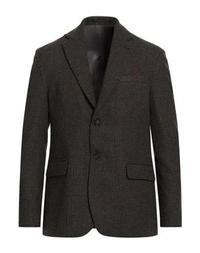 Liu •jo Man Man Blazer Dark Brown Size 36 Polyester, Viscose, Wool In Blue