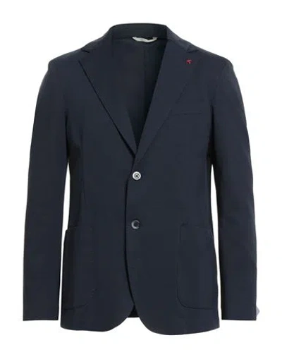 At.p.co At. P.co Man Blazer Midnight Blue Size 42 Cotton, Polyamide, Elastane In Blue