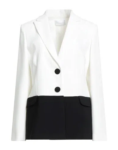 Diana Gallesi Woman Blazer White Size 10 Elastomultiester, Polyester In White