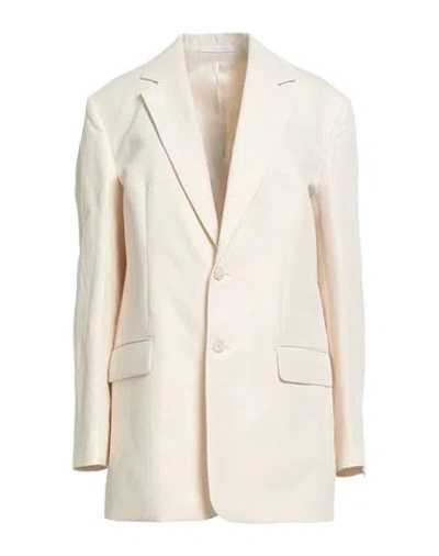 Filippa K Woman Blazer Ivory Size 12 Linen, Organic Cotton In Neutral
