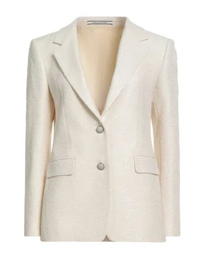 Tagliatore 02-05 Woman Blazer Off White Size 12 Cotton, Polyamide In White