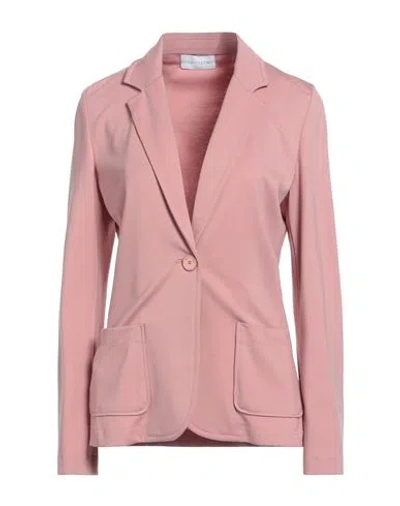 Diana Gallesi Woman Blazer Antique Rose Size 12 Viscose, Polyamide, Elastane In Pink