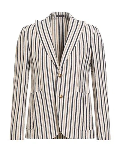 The Gigi Man Blazer Cream Size 42 Cotton, Linen, Viscose, Polyamide In Neutral