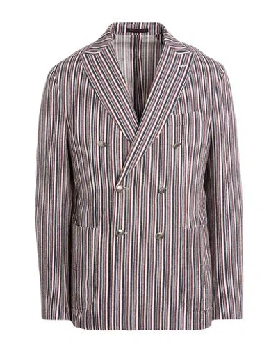 The Gigi Man Blazer Navy Size 42 Cotton, Linen, Viscose, Polyamide In Blue