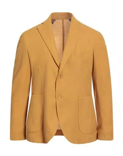 En Avance Man Blazer Marigold Size 44 Cotton, Polyester In Yellow