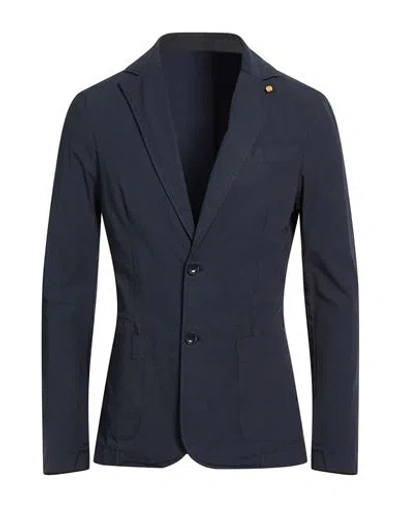En Avance Man Blazer Midnight Blue Size 40 Cotton, Elastane In Blue