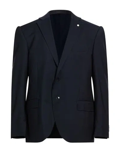 Luigi Bianchi Mantova Man Blazer Midnight Blue Size 48 Virgin Wool In Blue