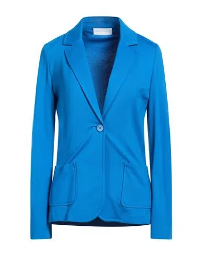 Diana Gallesi Woman Blazer Azure Size 6 Viscose, Polyamide, Elastane In Blue