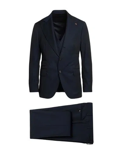 Gabriele Pasini Man Suit Midnight Blue Size 40 Wool In Blue