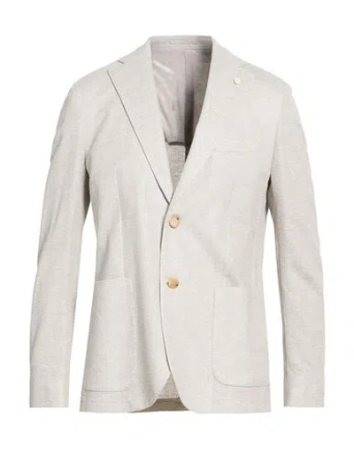 Luigi Bianchi Mantova Man Blazer Light Grey Size 40 Linen, Cotton In Gray