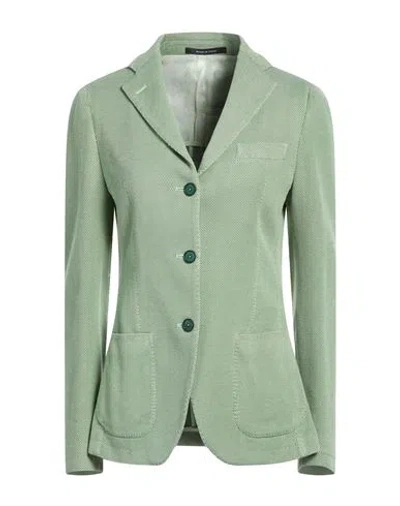 Tagliatore 02-05 Woman Blazer Green Size 10 Cotton, Lycra In Green