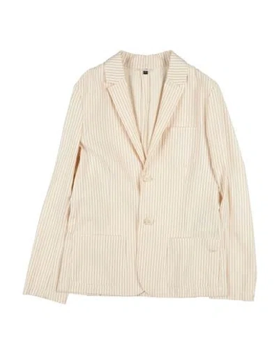 Emporio Armani Toddler Boy Blazer Cream Size 6 Cotton, Linen, Polyester In Neutral