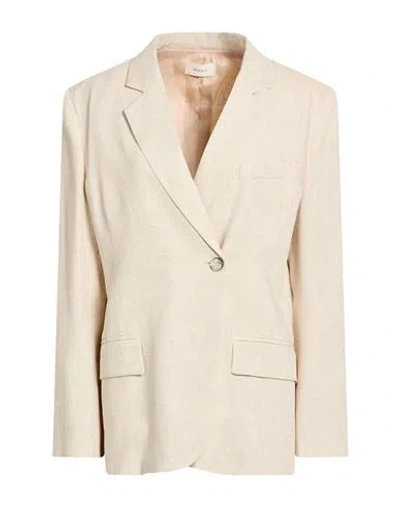 Vicolo Woman Blazer Beige Size L Viscose, Linen In Neutral